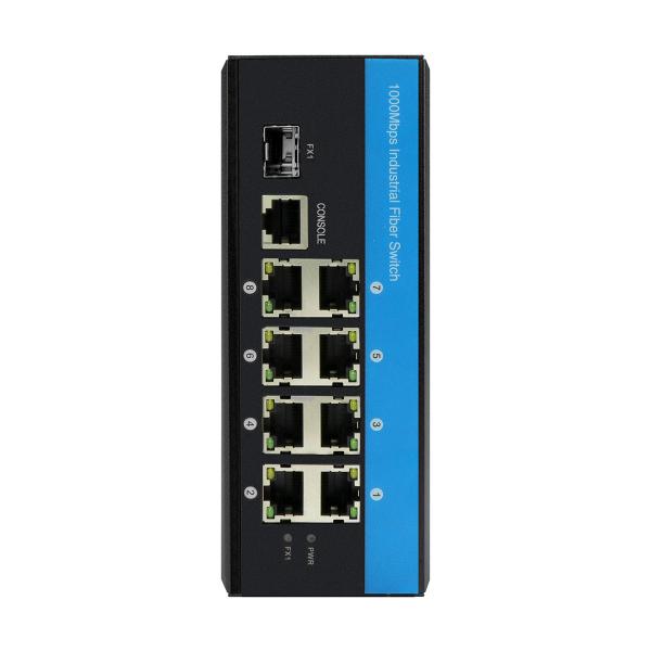 8 Port RJ45+1*SFP L2 Managed Gigabit Ethernet Switch IP40 Dual Power Input Poe Switch