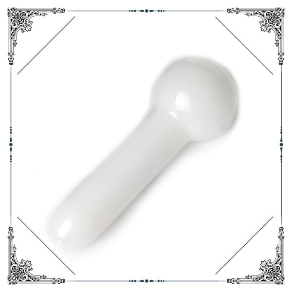 Mini White Glass Smoking Pipe Pocket Glass Water Smoking Pipe 4.2 Inches Length