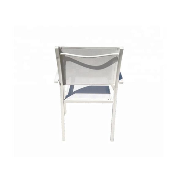 Eco Friendly Textilene Outdoor Foldable Chair Aluminum Stackable Patio Chairs