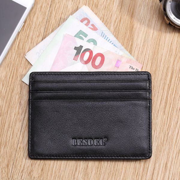 Customized Genuine Leather Card Holder Fashion Style Leather Card Wallet