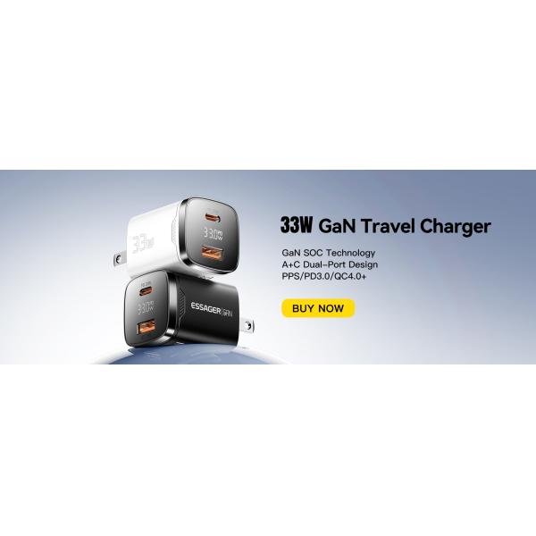 ESSAGER ES-CD45 Series 2 Ports 33W USB-A Fast Charger USB C Wall Charger Private Mold