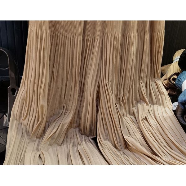 Nice Fashion Simple Pleated Suit Women's New Autumn Simple Design Pleated Top Wide Leg Pants Two-piece Set