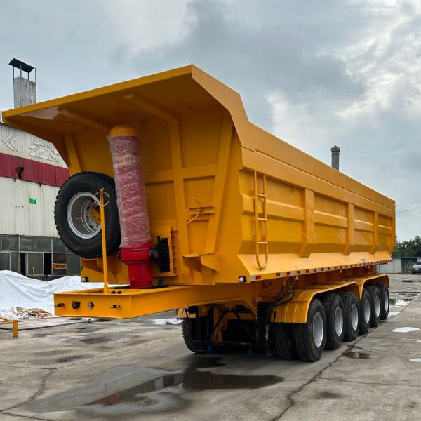 80T Crushed Slag Rear Tipping Dump Semi-trailer Designed for Heavy-duty Transport