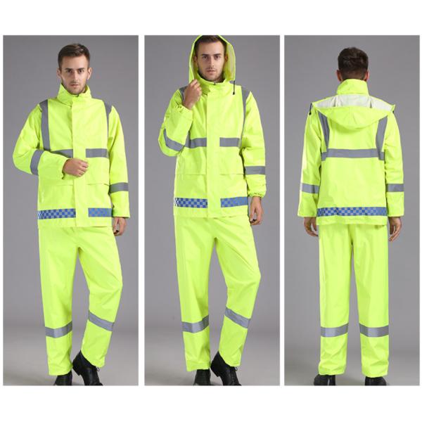 Fluorescent Green Outdoor Traffic Duty Flood Control Emergency Raincoat Rain Pants Suit