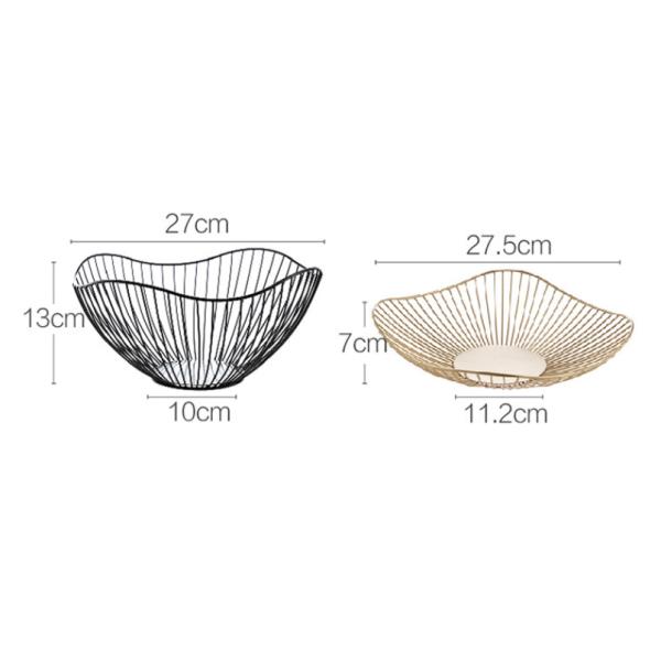 Wear Resistant Metal Wire Fruit Basket , Irregular Modern Stainless Steel Fruit Bowl
