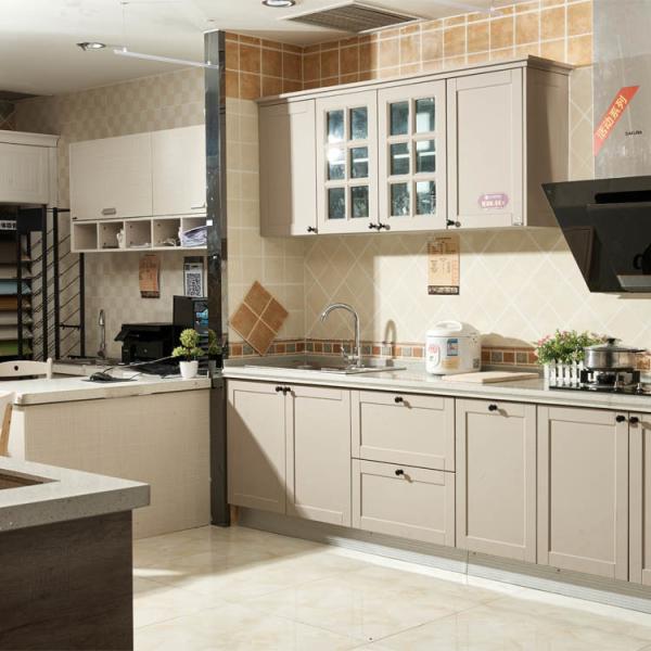 18mm Modern Kitchen Cupboard MDF Melamine Door Flat Edge