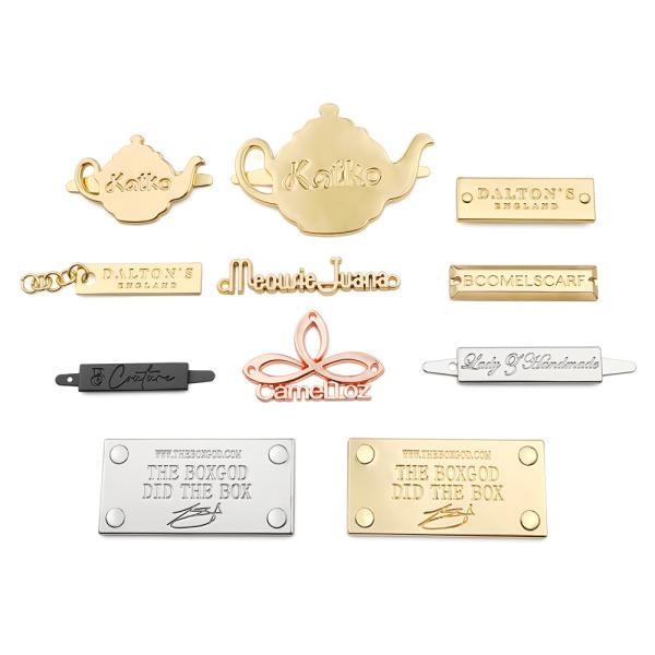 Customized Handbag Metal Label with Eco-friendly Material and Matt Nickel Plated Finish