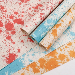 Papel de embalaje con inyección de tinta Dongba hecho a mano Papel de embalaje de flores florales para embalaje de ramos en muchos colores