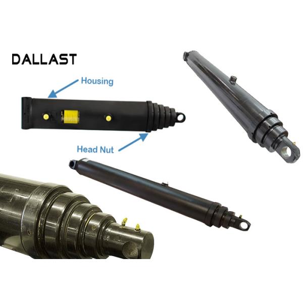Hyva Multi Stage Telescopic Hydraulic Cylinder , Oil Hydraulic Cylinder for Agricultural Dump Truck