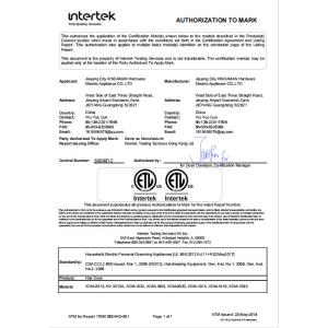 Jieyang City Xindaman Hardware Electric Appliances Co., Ltd. Сертификации