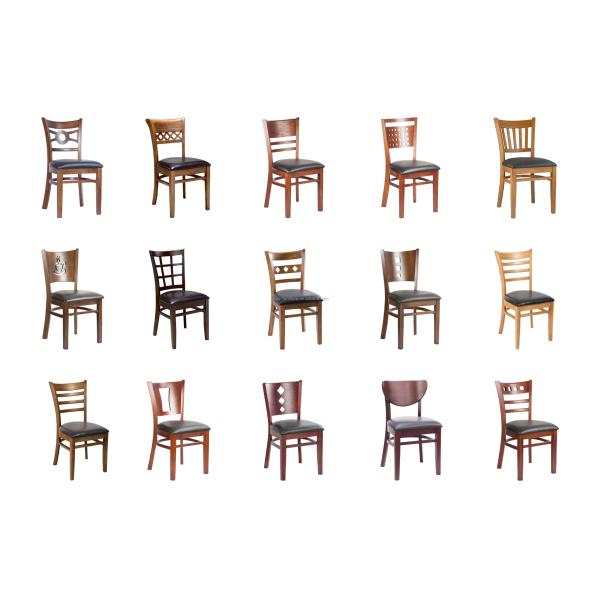 Home Furniture General Solid Wood Ladder Back Restaurant Chair Durable Cafe Chair for Canteen Dining