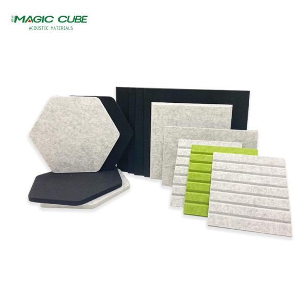 Eco Friendly Polyester Fibre Acoustic Panel Flame Retardant For Multi Function Hall