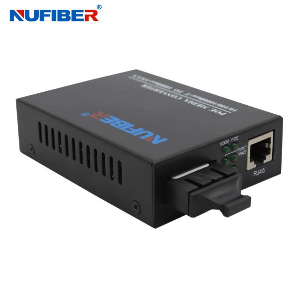10/100/1000M SM SC 20km Fiber To Copper Media Converter With POE