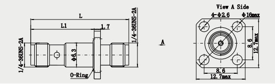 Waterproof 4 Holes Flange RF SMA Female to SMA Female Adapter