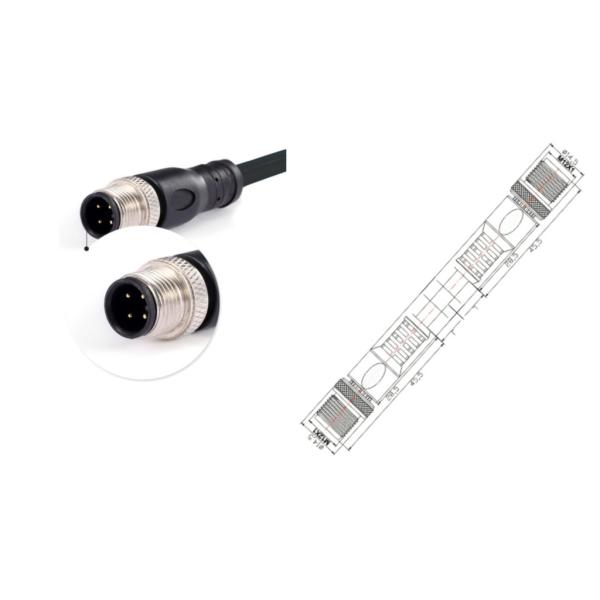 Custom IP67 Waterproof Connector M8 M12 3 4 5 8 12 17 Pin Male Female M12 Cable Industry Connectors