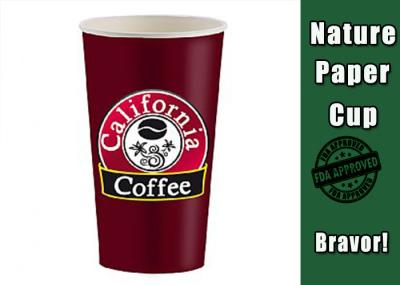 Eco Friendly Large Hot Drink Cups Disposable With Logo Flexo Printing