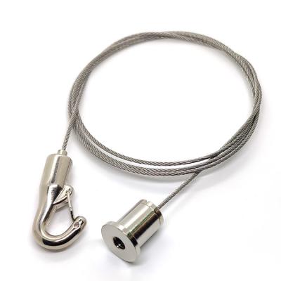 Ceiling Light Suspension Cable Wire Rope Adjustable Length With Spring Hook Acoustic Panel System