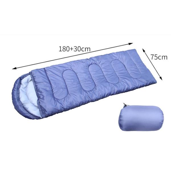 Синий водонепроницаемый 190T полиэстерный наружный горный спальный мешок 210 * 75 см