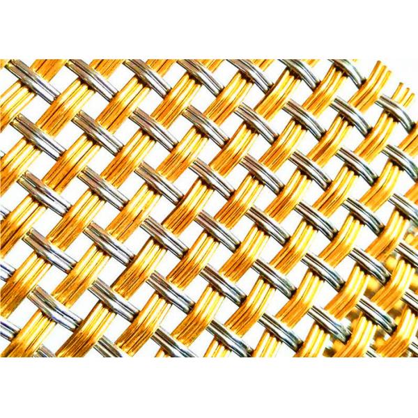SS & Brass Architectural Crimped Woven Mesh , Interior Crimped Metal Screen