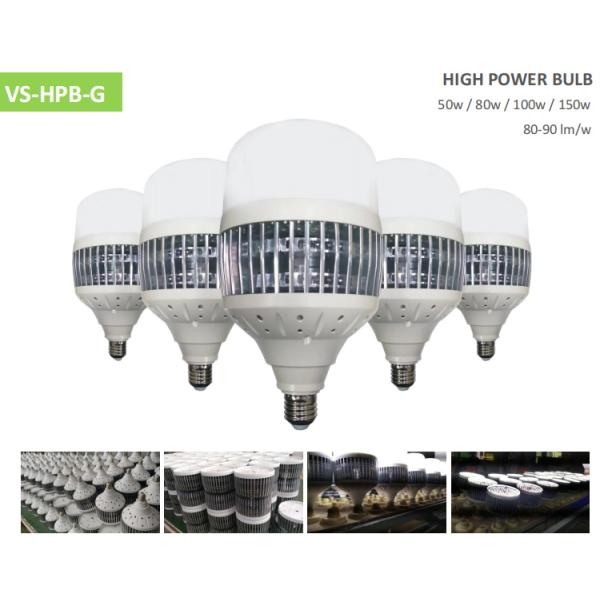 50W 80W 100W Industrial High Bay LED Light High Power Bulb AC180V 6500K
