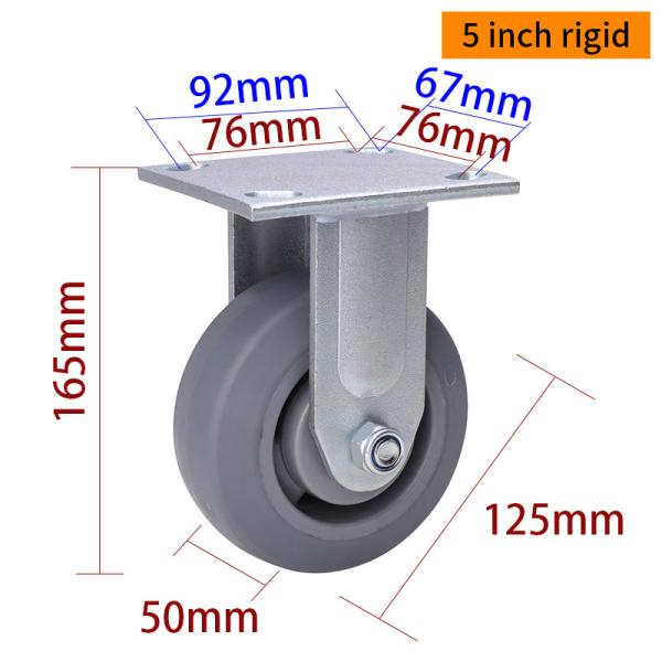 125mm Heavy Duty Casters 5 Inch Swivel Casters With Brake 735-56