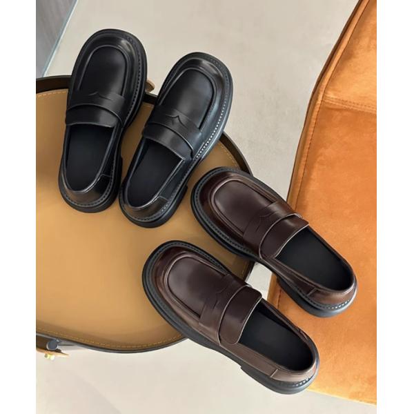 Retro Small Lacquer Leather School Shoes Versatile Thick Soled Loafers
