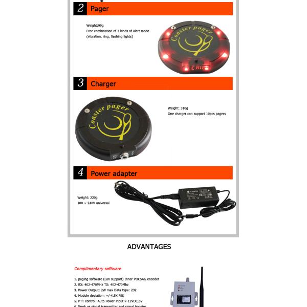 Беспроводный подъемник пейджера очередная система вызова pocsag передатчик клавиатура и пейджер с светодиодным дисплеем