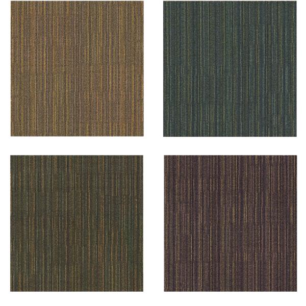 Meeting Room Nylon Pile Carpet Multi Level Loop Striped Pattern Rib Style