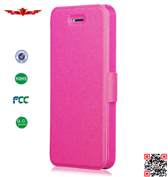Hot Selling 100% Qualify Colorful PU Wallet Leather Cover Case For Iphone 5 5S Durable