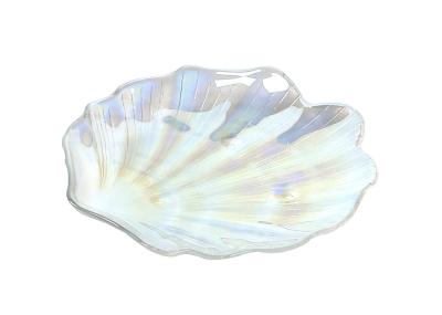 Rainbow Shell Crystal Lead Free Glass Tray Plate,Seashell Dinner Plate