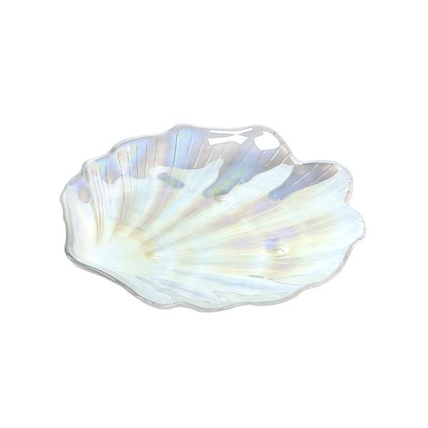 Rainbow Shell Crystal Lead Free Glass Tray Plate,Seashell Dinner Plate