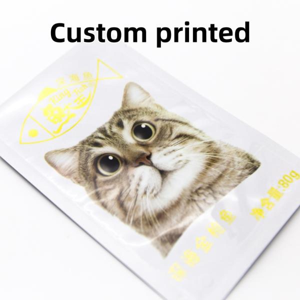 Bolsa de plástico con cerradura de cremallera impresa a medida Bolsa de embalaje de alimentos para mascotas Bolsa de venta al por mayor Bolsa de alimentos para gatos de grado alimenticio.