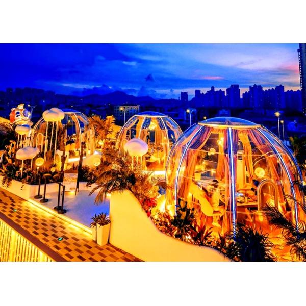 Self Cleaning 4.5m Crystal Dome Outdoor Event Tents For Glamping