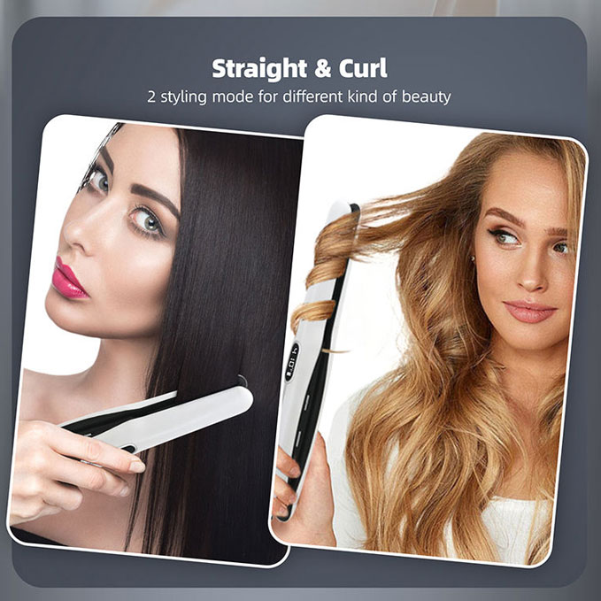 USB Cordless Hotel & Outdoor Use Multi-Temperature Fast Heating Portable Ionic Hair Straightener