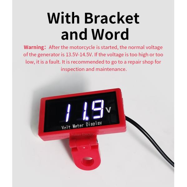 39cm 12V LED Motorcycle Volt Meter Gauge Panel Waterproof