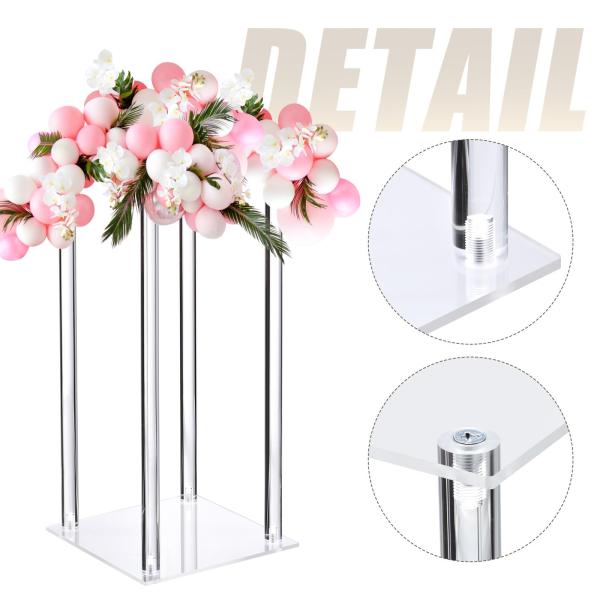 Plain 15,7 pouces haut Acrylique Fleur Stand Pour les noces Déjeuner Pièces centrales