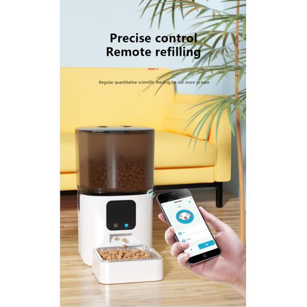 Comedor de gato inteligente ABS 6L blanco Comedor automático de cámara para mascotas para animales pequeños