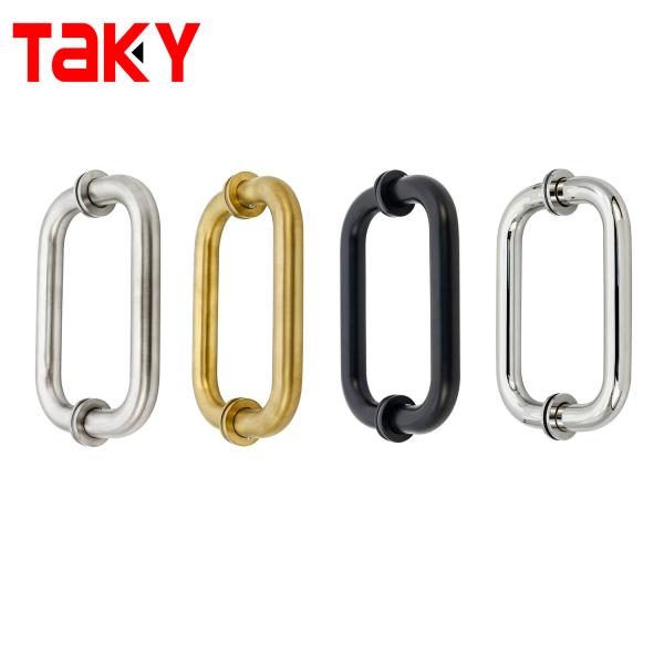 Modern Design SS304 Stainless Steel Shower Glass Door Handle 203*203*19*1.0mm Bathroom Glass Door Pull Handle