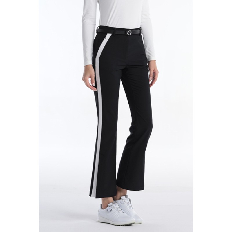 Custom OEM Women Slim Flare Golf Pants Split Hem Sport Pants Invisible Zipper Pockets