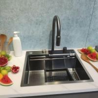 Evier de cuisine en acier inoxydable sous-monté avec drainage