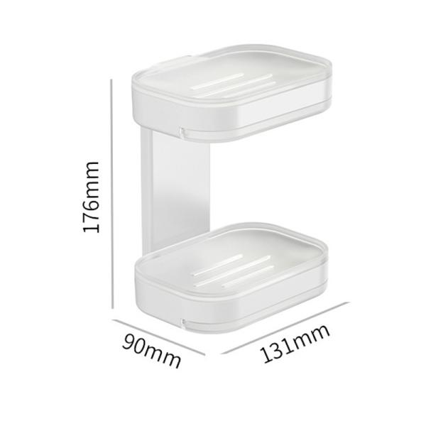 No Drilling Strong Adhesive Plastic Shower Caddy Soap Holder for Bathroom and Kitchen