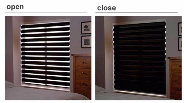 2020 100% polyester zebra blinds cover rail motorized for windows