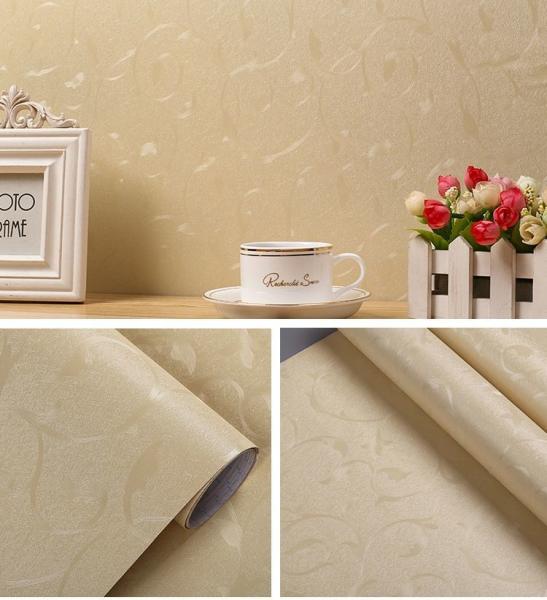 Moisture Proof Gold Embossed Wallpaper 10 Meter Embossed Peel And Stick Wallpaper
