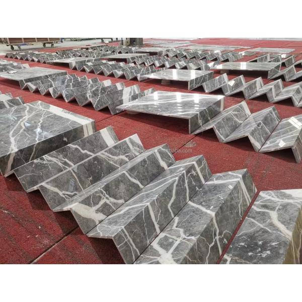 Natural Stone Big Slab Cut-to-Size Honed Stone Slab Modern Marble Stairs for Indoor Villa