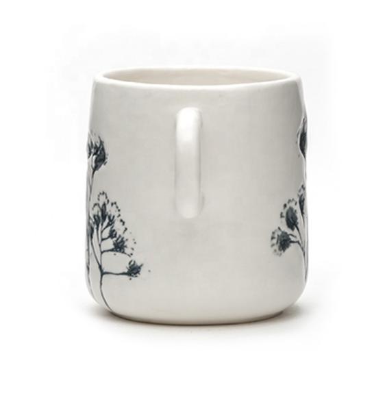 Handmade Coffee Mug With 3D Matte Clear Glaze Ceramic Stoneware Mugs For Gift