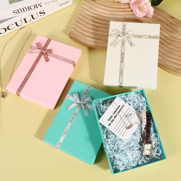 Valentine'S Day Gift Box Custom Letter Printing Bow Ribbon Gift Box With Top And Bottom Lid Gift Box