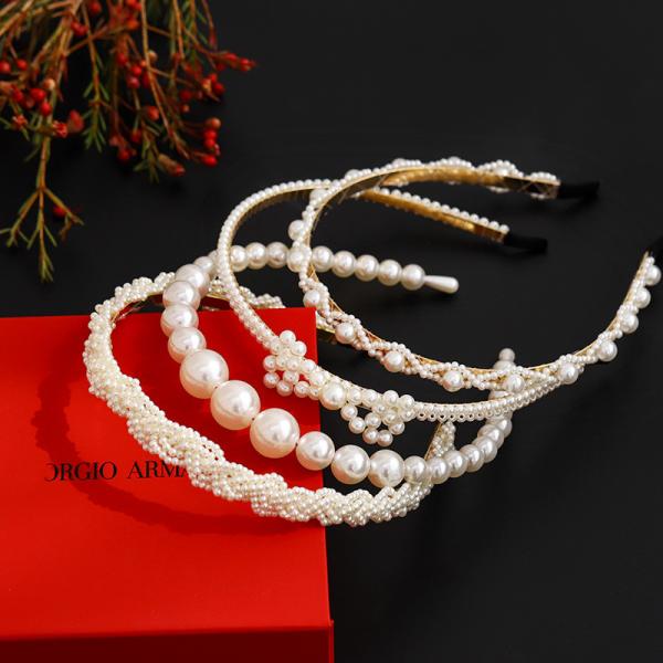 Pretty Ladies Hair Bands For Short Hair Luxury Pearl Hairband Elegant Women Headband