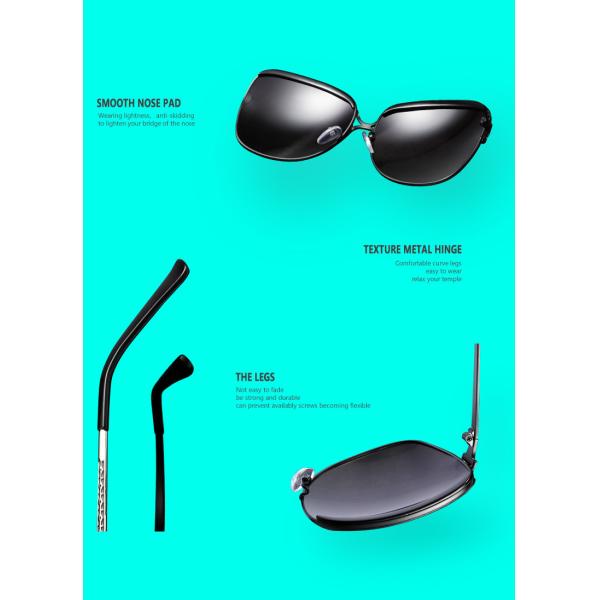 BSCI 145MM Women Polarized Vintage Big Frame Sunglasses Ladies Shades