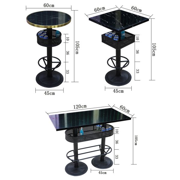 Home Restaurant Counters for Sale Design Rectangle Metal Chair Wood Bar Counter