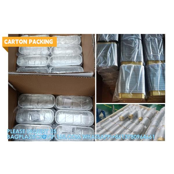 1050ml/220mm Length, Sturdy Aluminum Foil Pans With Lids For Cooking, Baking, Reheating, Freezer, Oven, Recyclable